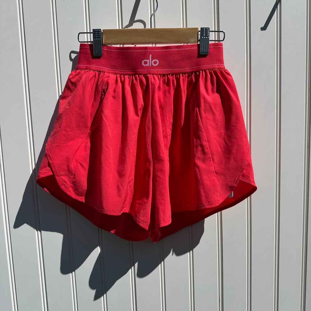 Alo Yoga Match Point Short Candy Red Size XXS 2XS NWT Shorts Running Briefs READ